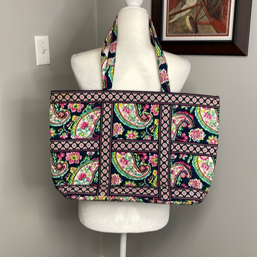 Vera Bradley Pink and Green Paisley Tote